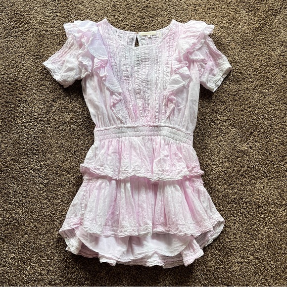 LoveShackFancy Natasha Mini Dress in Pink - Picture 2 of 5